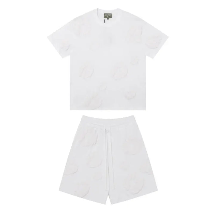 Denim Tears Dreifach Weißes Kurzes Set – Stilvoller Komfort für Herren