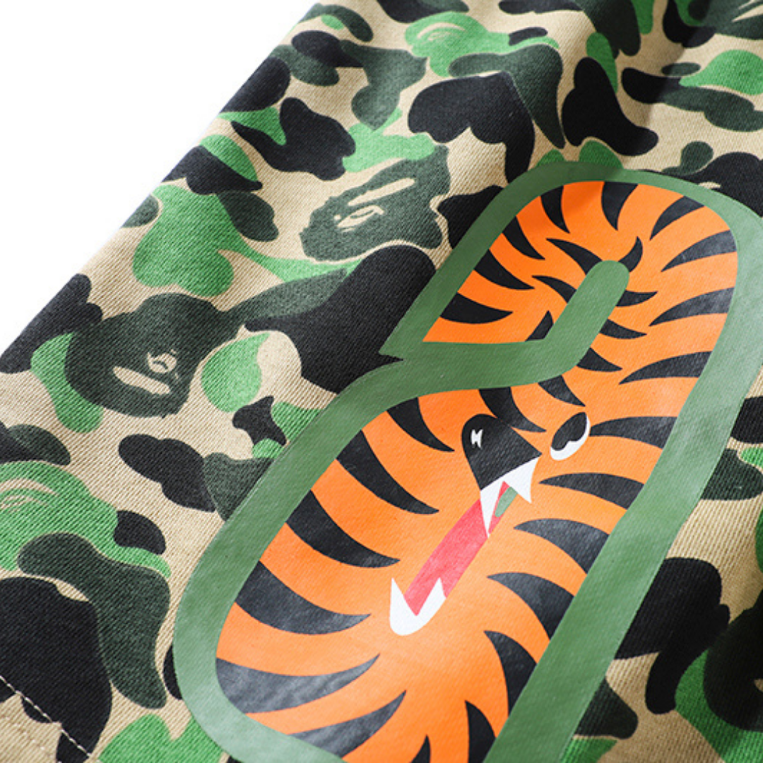BAPE Shark Camo Streetwear Shorts für Herren – Bequeme Baumwolle Freizeit Bermuda