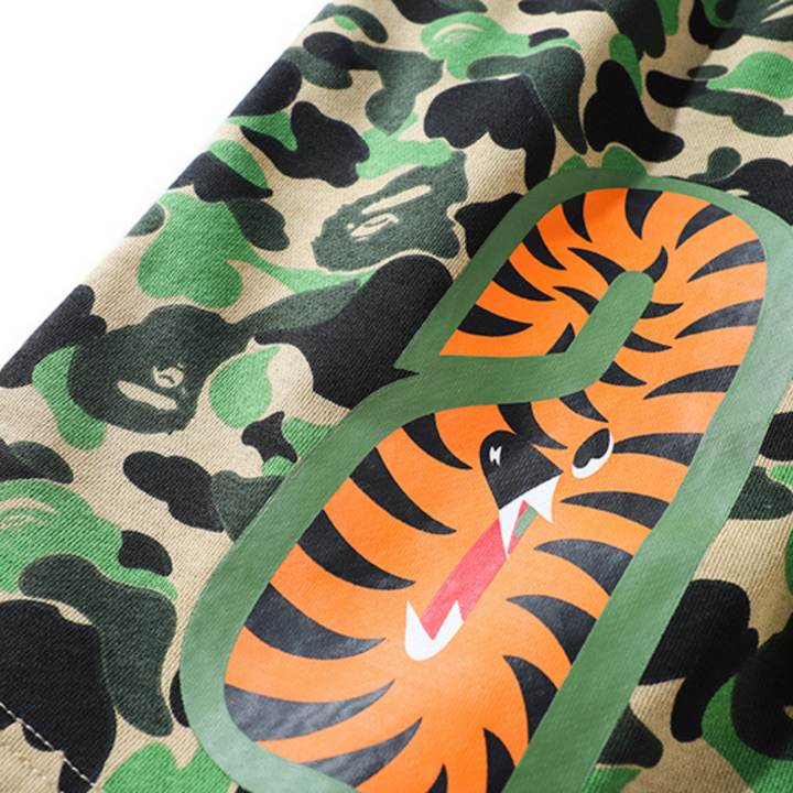 BAPE Shark Camo Streetwear Shorts für Herren – Bequeme Baumwolle Freizeit Bermuda