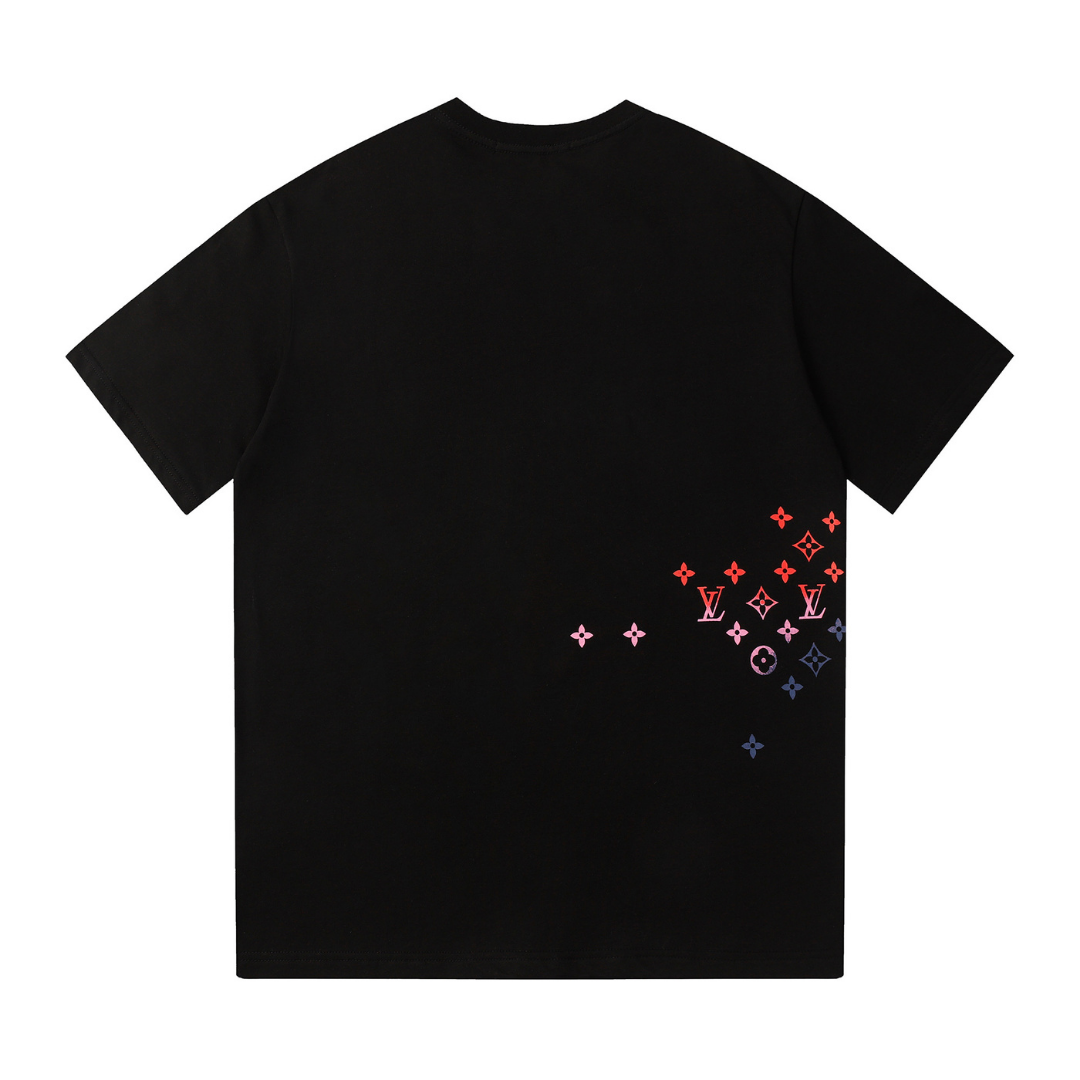Exklusives Louis Vuitton Baumwoll T-Shirt, ikonisches Monogramm, stilvoll, bequem, Kurzarm