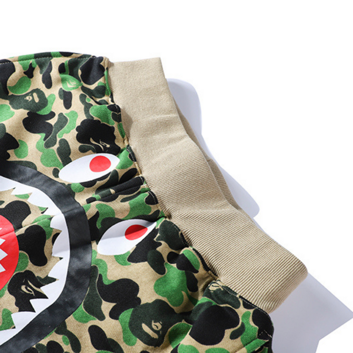 BAPE Shark Camo Streetwear Shorts für Herren – Bequeme Baumwolle Freizeit Bermuda
