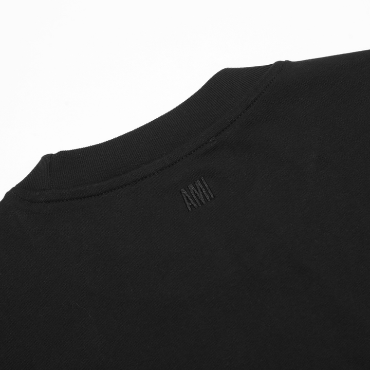 AMI Paris Unisex Baumwoll-T-Shirt mit Herzlogo – Komfortables Designer Basic