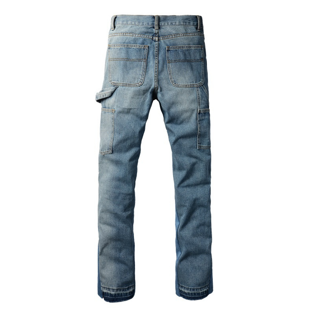 Amiri Blaue Patch Flared Jeans: Luxuriöse Denim-Hose mit Schlag für Herren