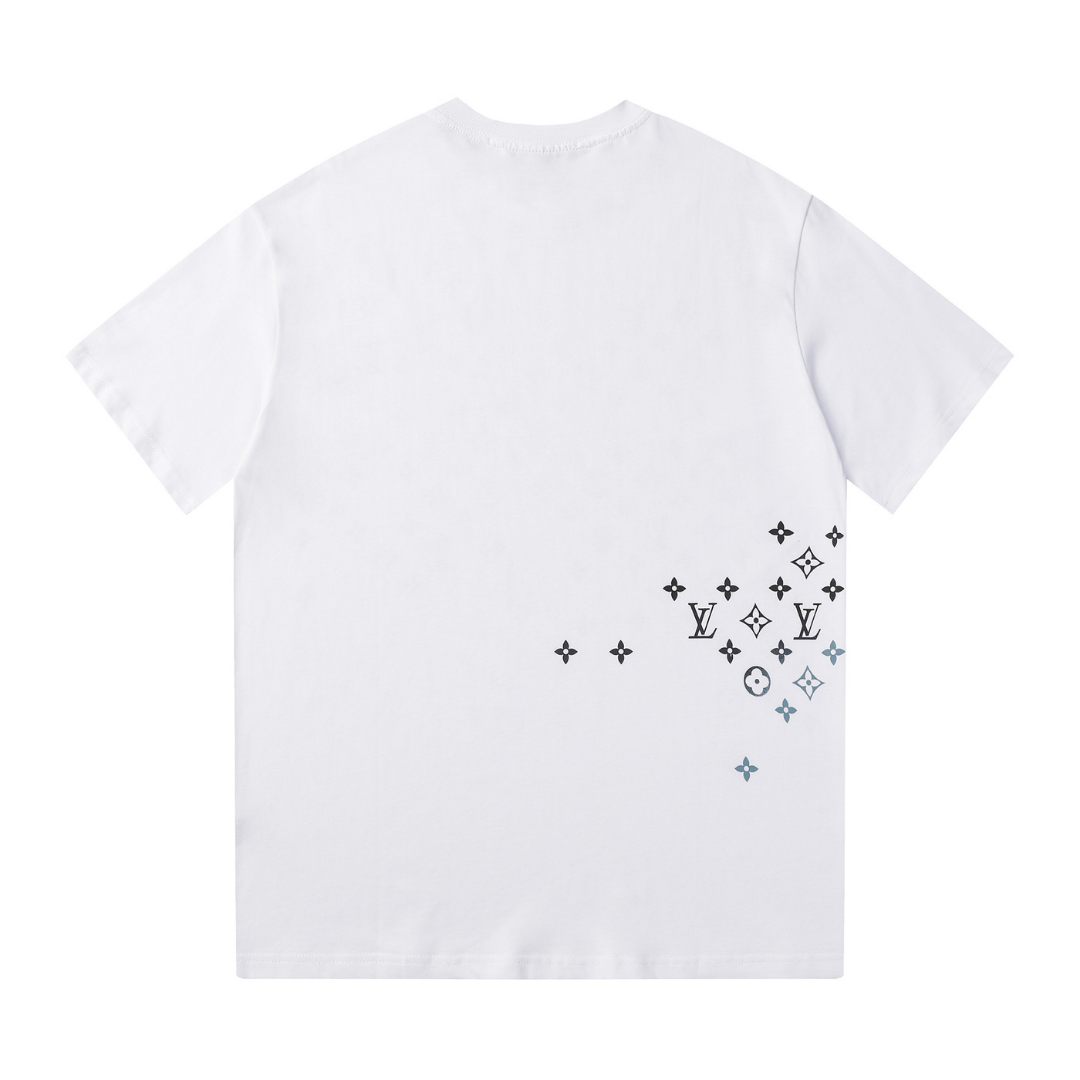Luxuriöses Louis Vuitton Baumwoll T-Shirt mit ikonischem Monogramm Design