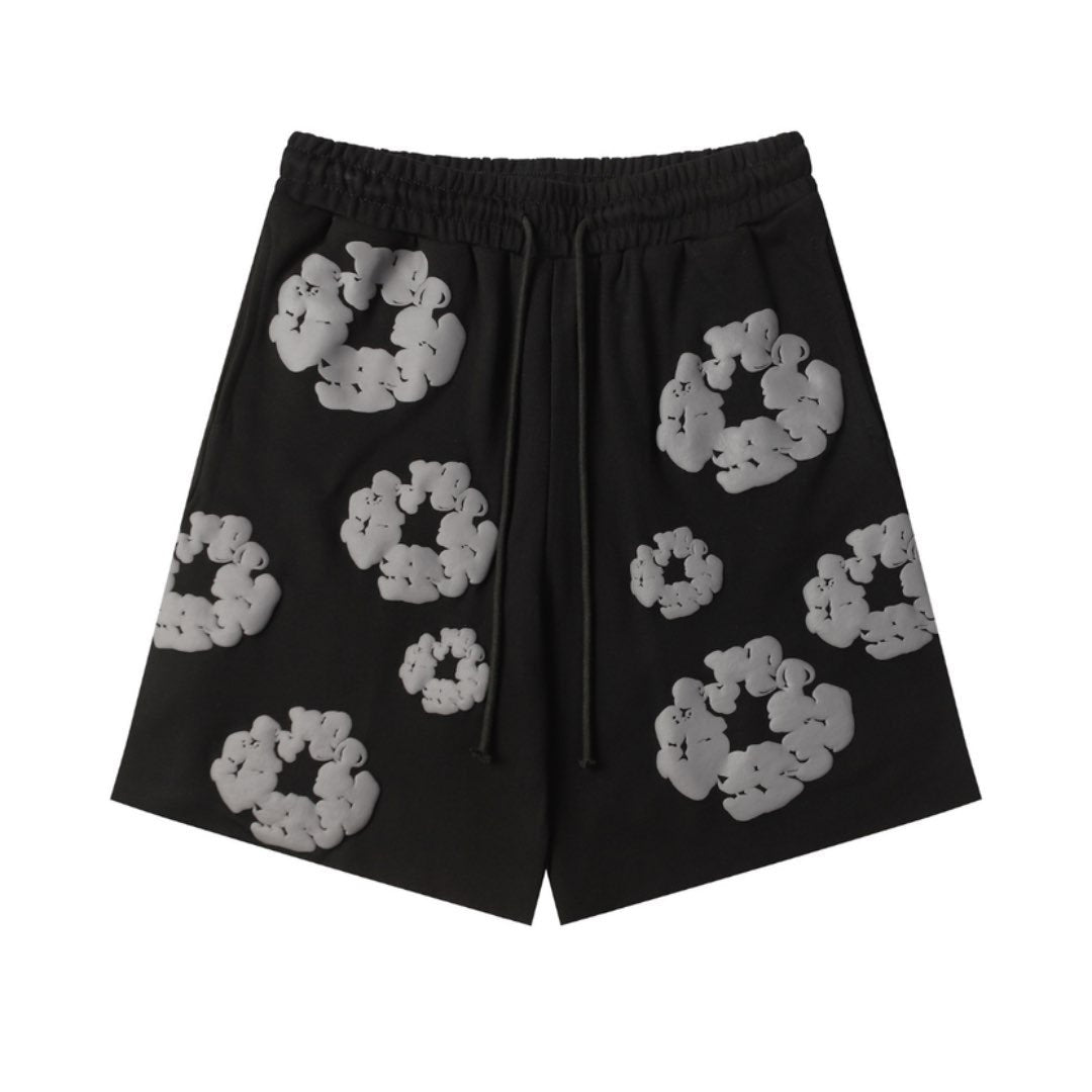 Denim Tears Schwarz-Graues Baumwoll-Shorts-Set für Herren – Stylisch & Bequem
