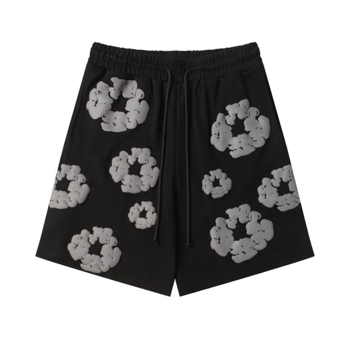 Denim Tears Schwarz-Graues Baumwoll-Shorts-Set für Herren – Stylisch & Bequem