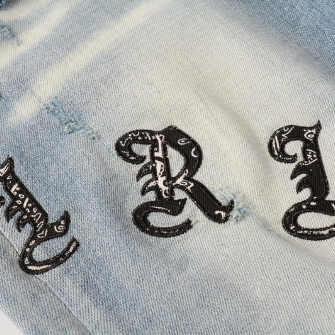 Amiri Blaue Distressed Designer Jeans für Herren – Stylisch, Hochwertig, Modern