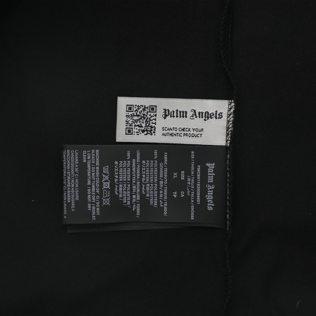 Palm Angels Klassisches Logo T-Shirt Schwarz Hochwertige Baumwolle Stilvolles Herren-Shirt