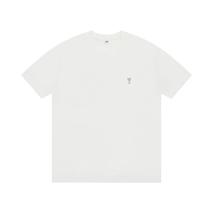 AMI Paris Unisex T-Shirt aus Baumwolle mit Herzlogo – Luxuriöses Designer Basic
