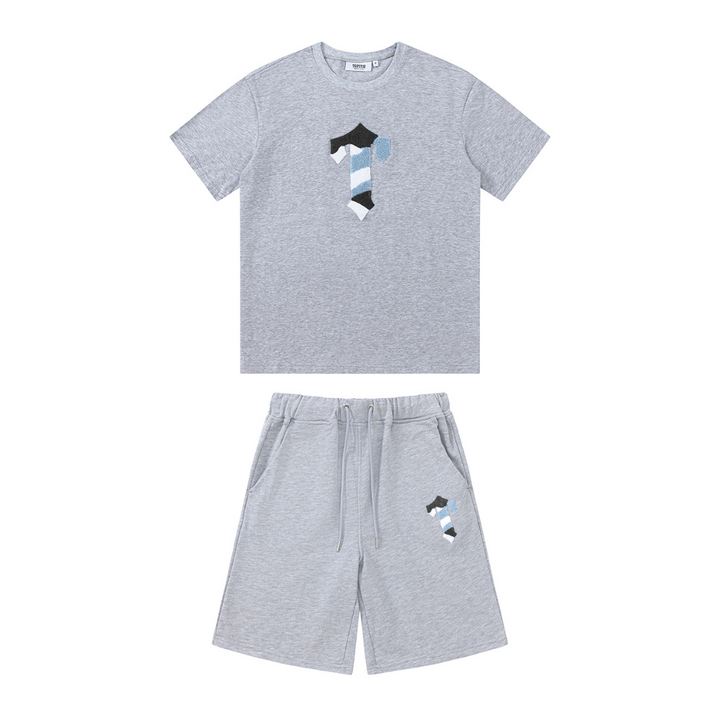 Trapstar Decoded Grau Shorts Set | Urban Streetwear Lässiger Trainingsanzug