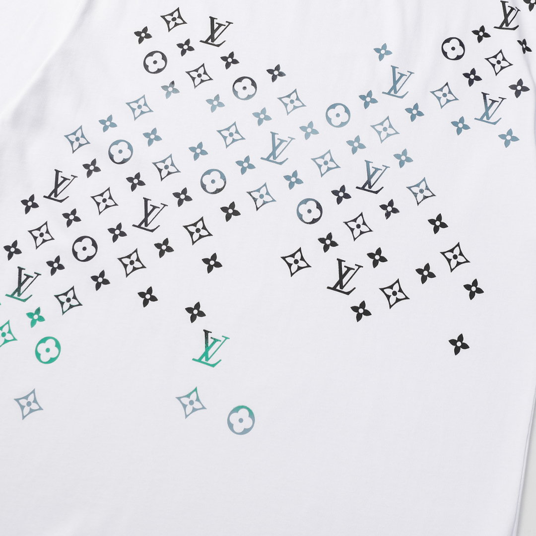 Luxuriöses Louis Vuitton Baumwoll T-Shirt mit ikonischem Monogramm Design