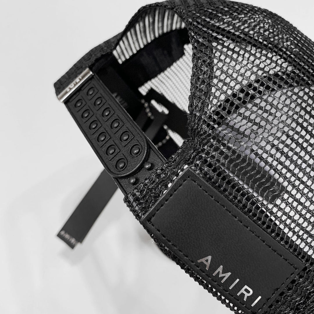 Luxuriöse Amiri Designer Baseballkappe Schwarz – Stilvolle Streetwear Kappe Verstellbar