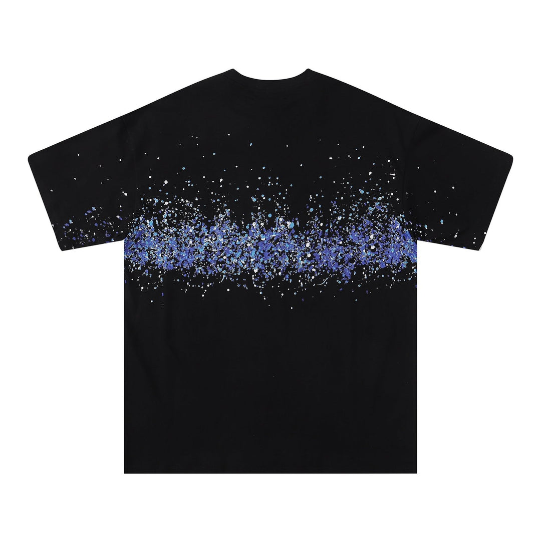 Amiri Luxus Paint Splatter T-Shirt Schwarz Baumwolle Herren Designer Streetwear