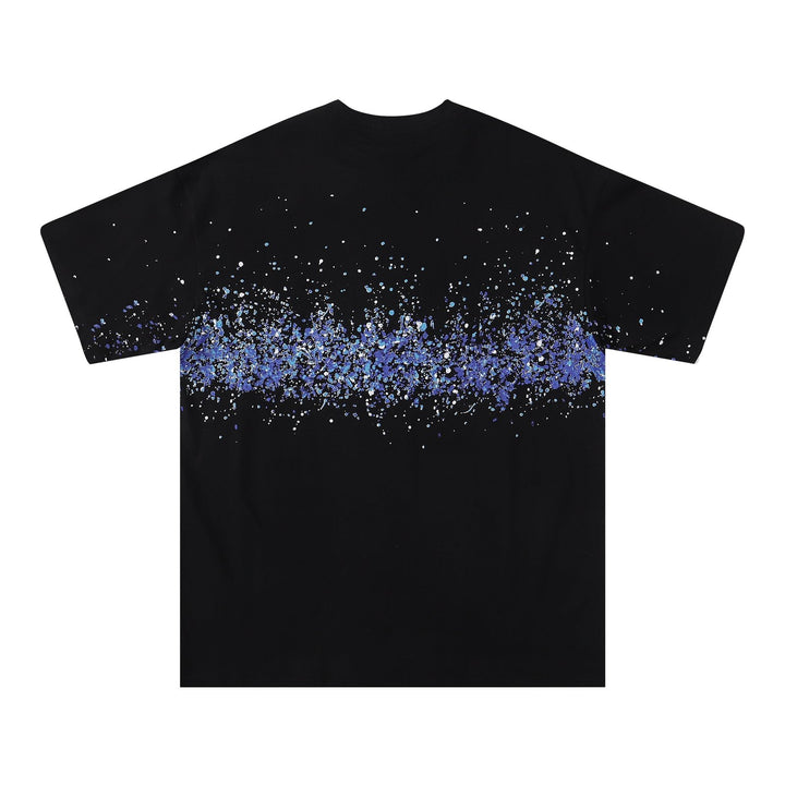 Amiri Luxus Paint Splatter T-Shirt Schwarz Baumwolle Herren Designer Streetwear