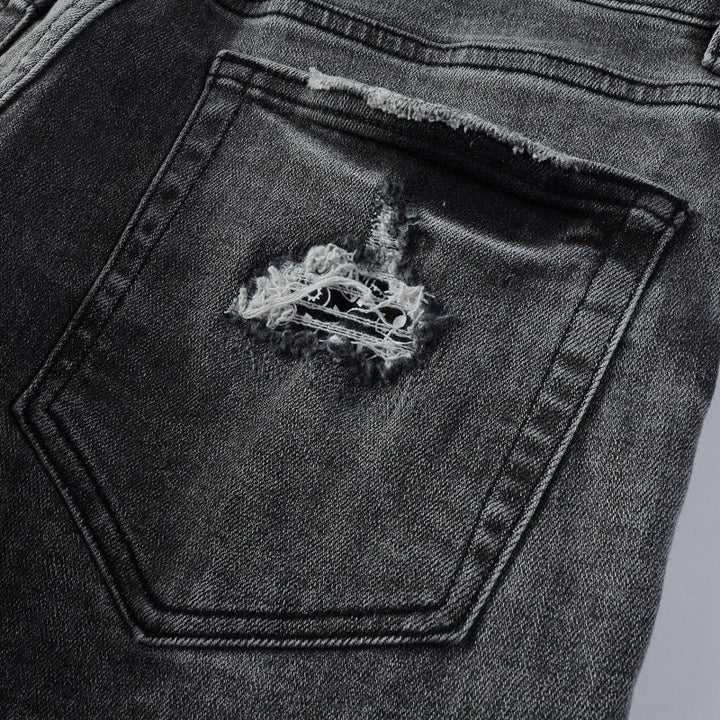 Amiri Schwarze Bandana Designer Jeans – Luxuriöser Slim Fit Stretch Denim Herren