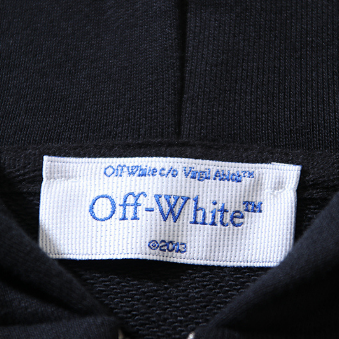 Off-White Luxus Streetwear Hoodie mit Monogramm Grafikdruck Schwarz Bequem