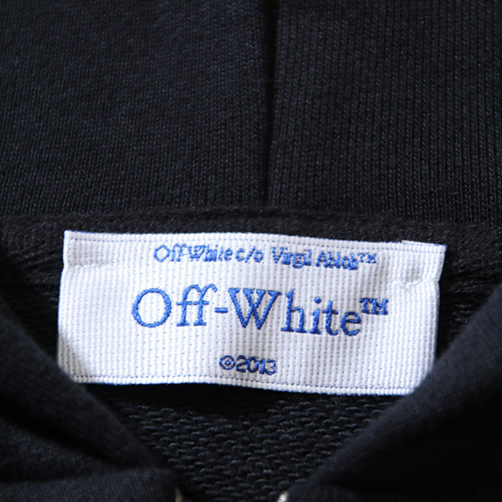 Off-White Luxus Streetwear Hoodie mit Monogramm Grafikdruck Schwarz Bequem