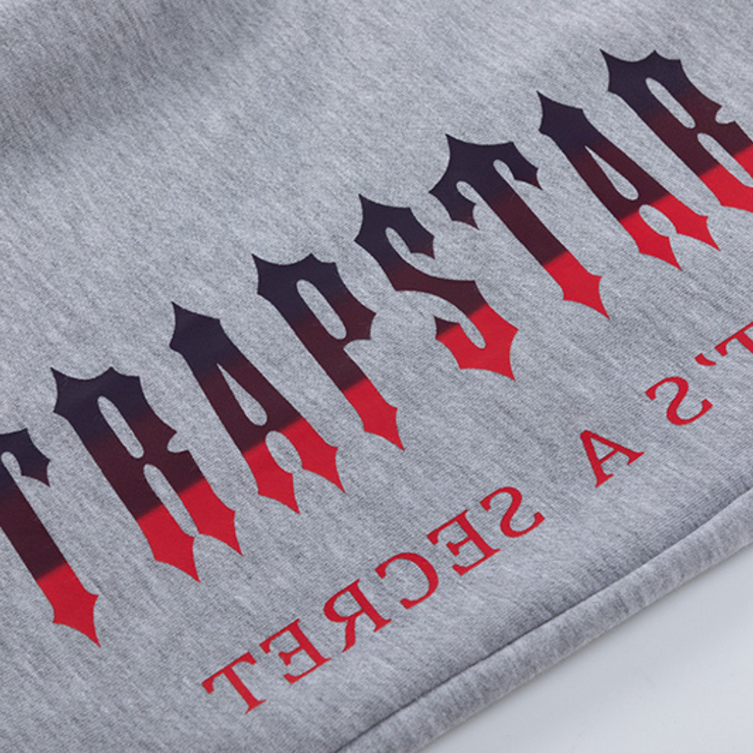 Trapstar Decoded Kurzset Weiß-Rot: Stylisches Streetwear-Outfit für Herren