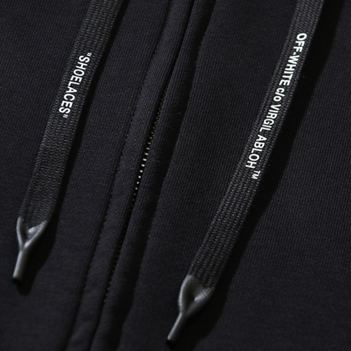 Off-White Luxus Streetwear Hoodie mit Monogramm Grafikdruck Schwarz Bequem