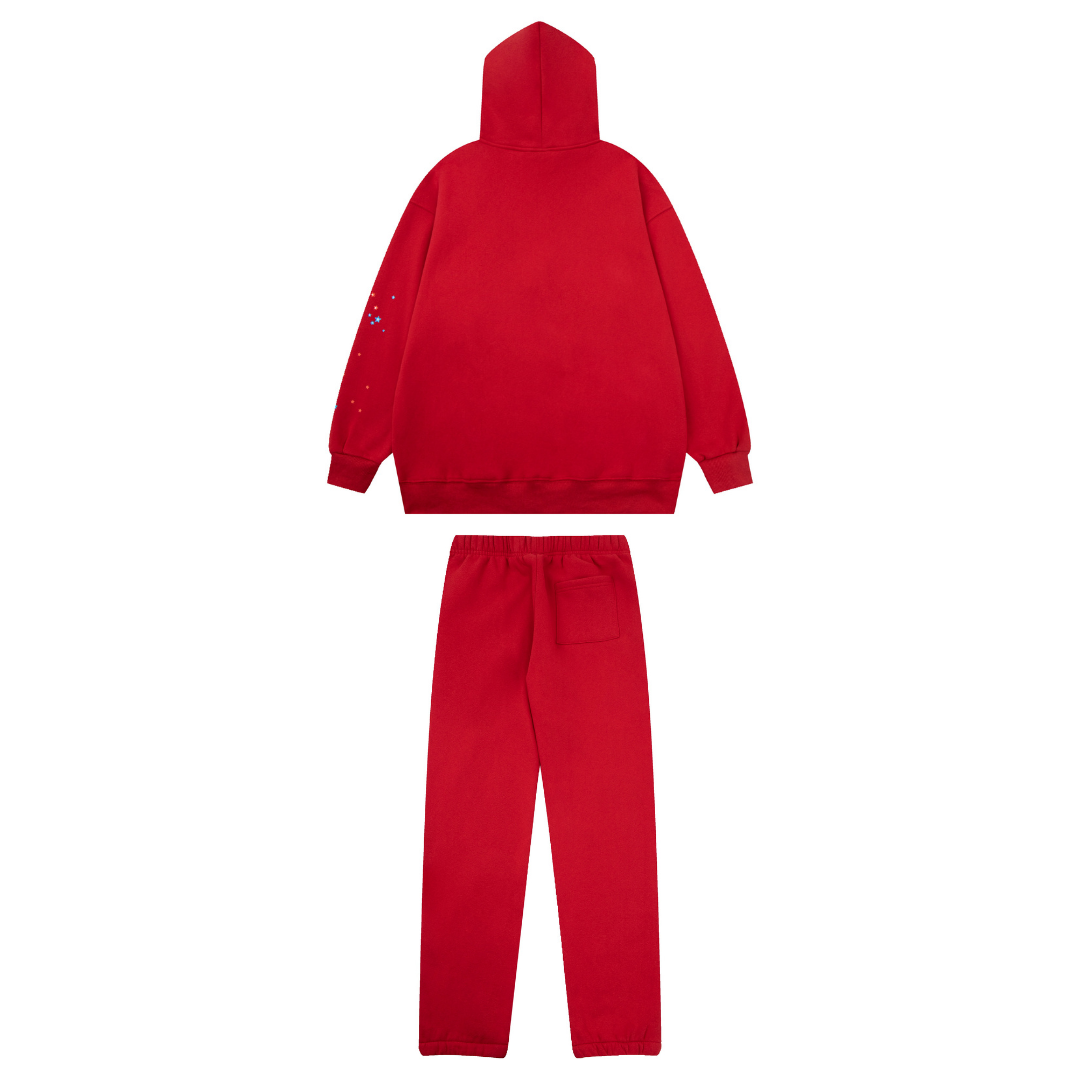 SP5DER Tracksuit Schwarz Rot – Bequemer Streetwear Anzug für Stil & Komfort