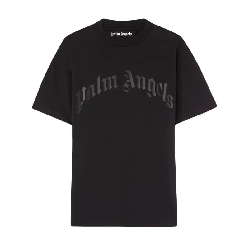 Palm Angels Klassisches Logo T-Shirt Schwarz Hochwertige Baumwolle Stilvolles Herren-Shirt