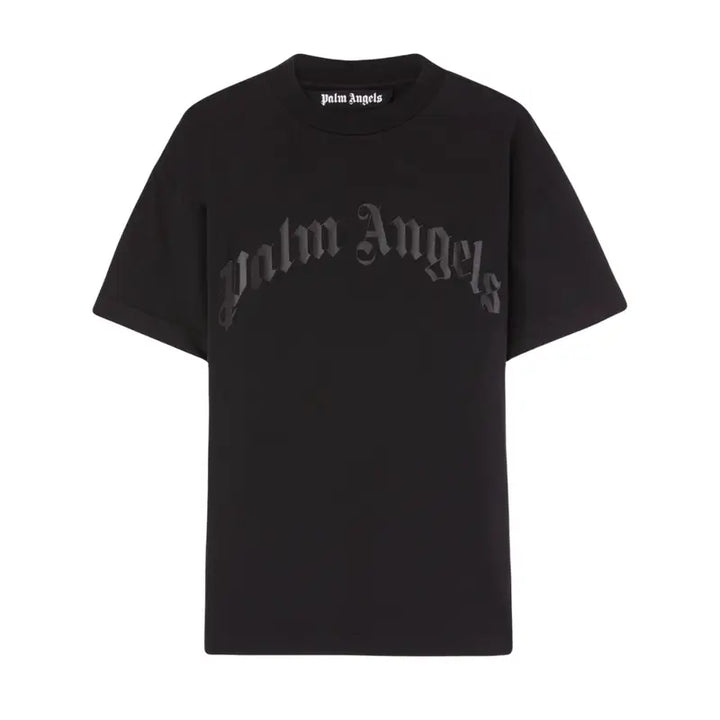Palm Angels Klassisches Logo T-Shirt Schwarz Hochwertige Baumwolle Stilvolles Herren-Shirt