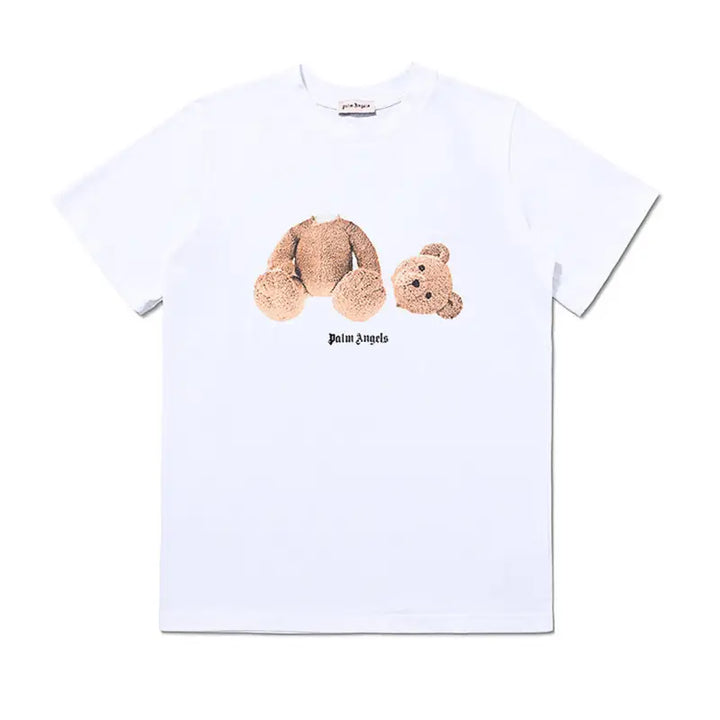 Luxuriöses Palm Angels Bären-Grafik T-Shirt Hochwertige Baumwolle Streetwear Mode Shirt