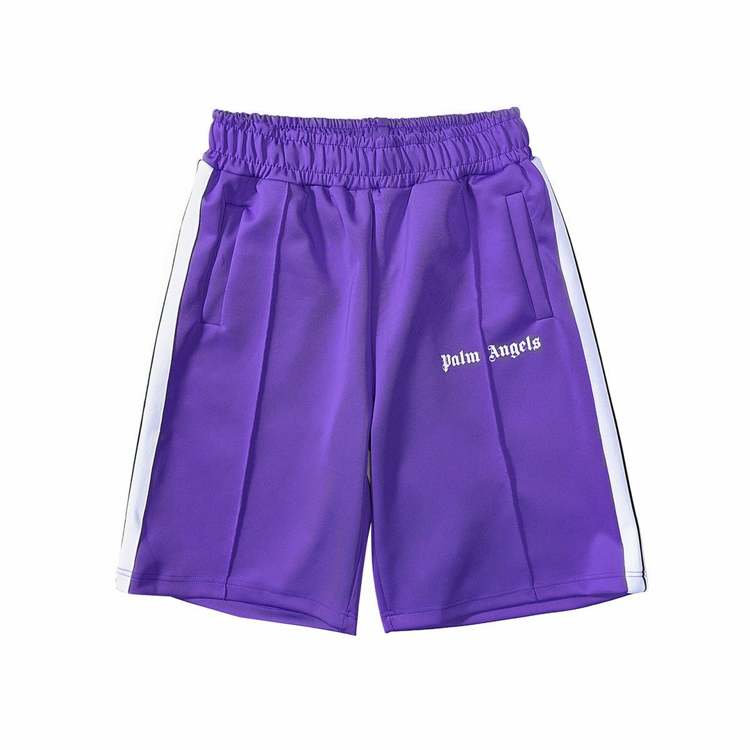 Luxuriöse Palm Angels Lila Shorts Herren Sportliche Baumwolle Bermudas Elegante Freizeitkleidung
