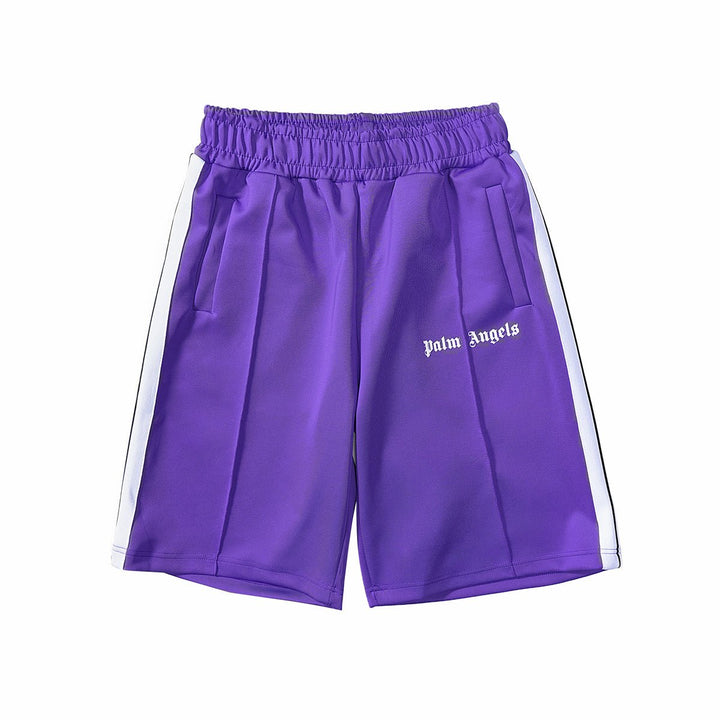 Luxuriöse Palm Angels Lila Shorts Herren Sportliche Baumwolle Bermudas Elegante Freizeitkleidung