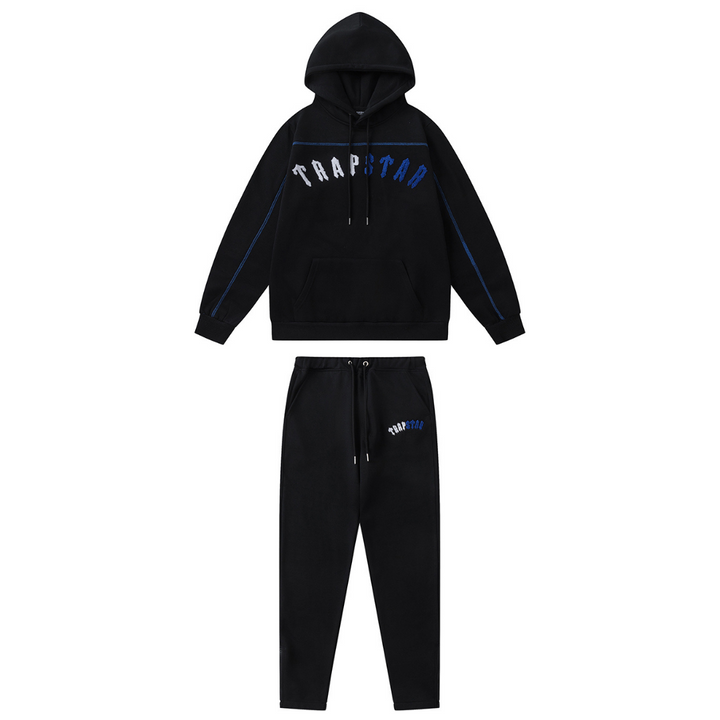 Trapstar Irongate Arch Chenille Trainingsanzug Schwarz-Blau für Herren