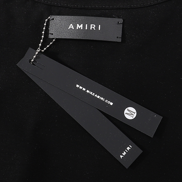 Amiri Luxus Bandana Bleichmittel Spritzer T-Shirt Streetwear Baumwolle Designer Herren