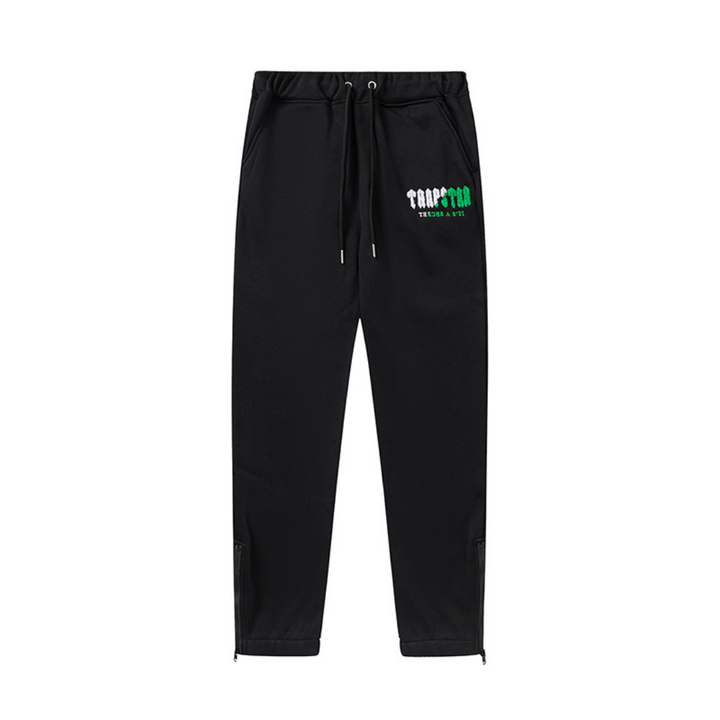 Exklusiver Trapstar Decoded 2.0 Kapuzen-Trainingsanzug Schwarz Grün – Premium Streetwear Set