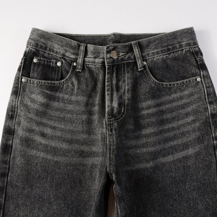 Amiri Ausgestellte Graue Jeans: Luxuriöser Denim für Stilbewusste
