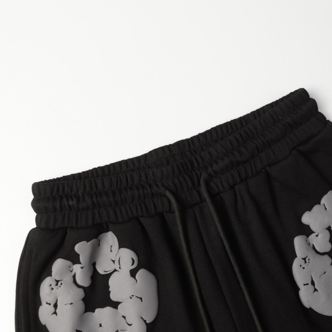 Denim Tears Schwarz-Graues Baumwoll-Shorts-Set für Herren – Stylisch & Bequem