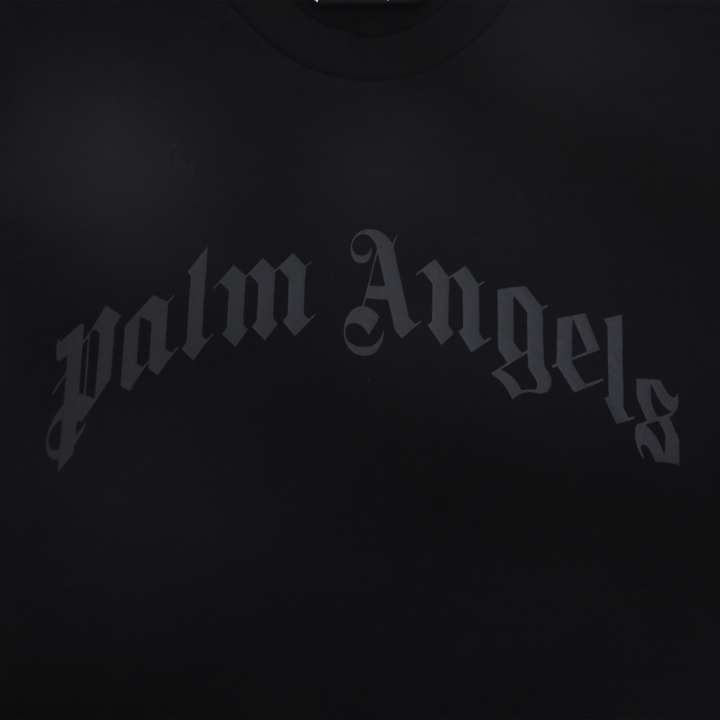 Palm Angels Klassisches Logo T-Shirt Schwarz Hochwertige Baumwolle Stilvolles Herren-Shirt