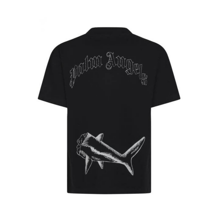 Palm Angels Shark T-Shirt: Luxuriöses Designer-Shirt mit Haifisch-Print, Urbaner Stil
