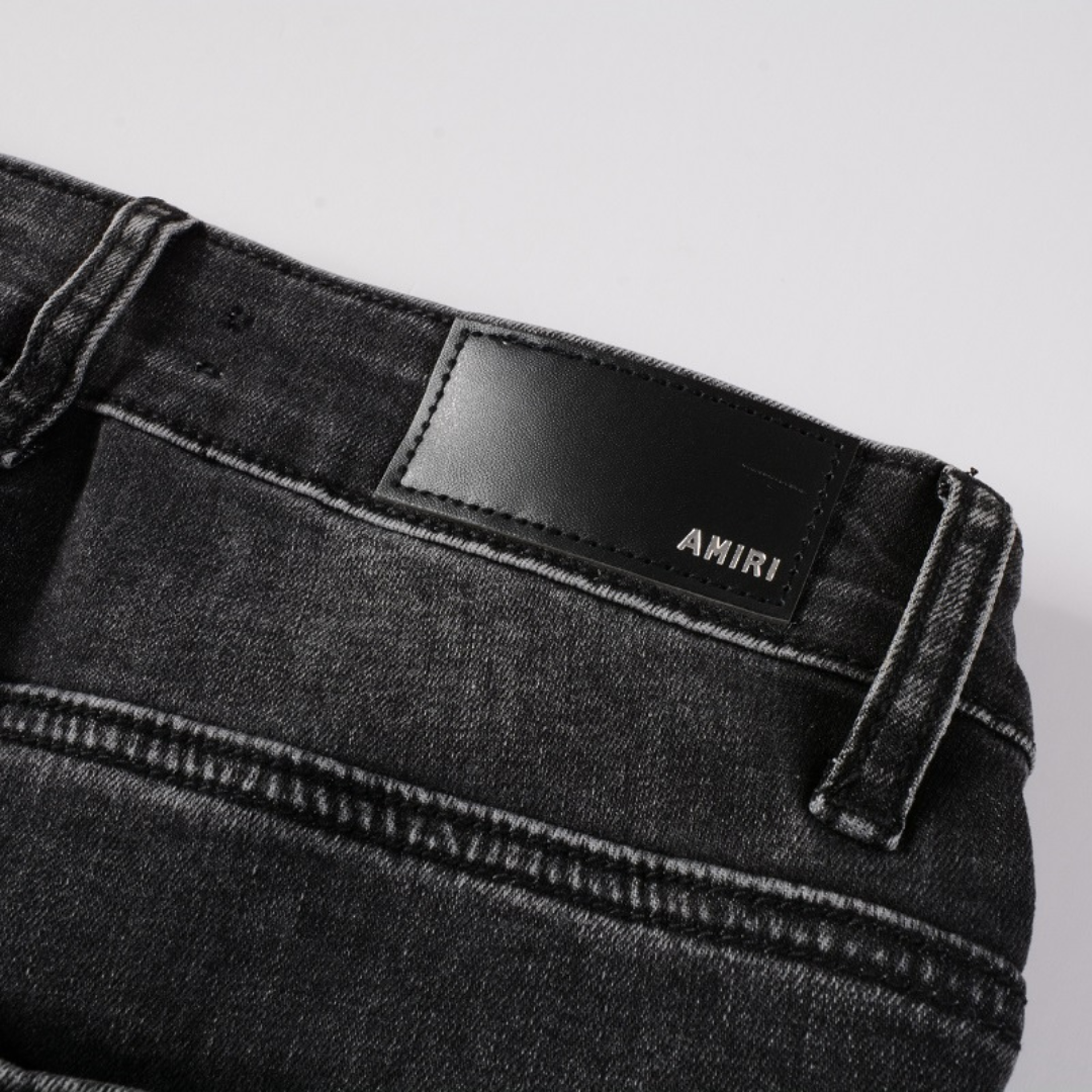 Amiri Bandana Schwarze Designer Jeans: Luxuriöser Rock-and-Roll Streetstyle Denim