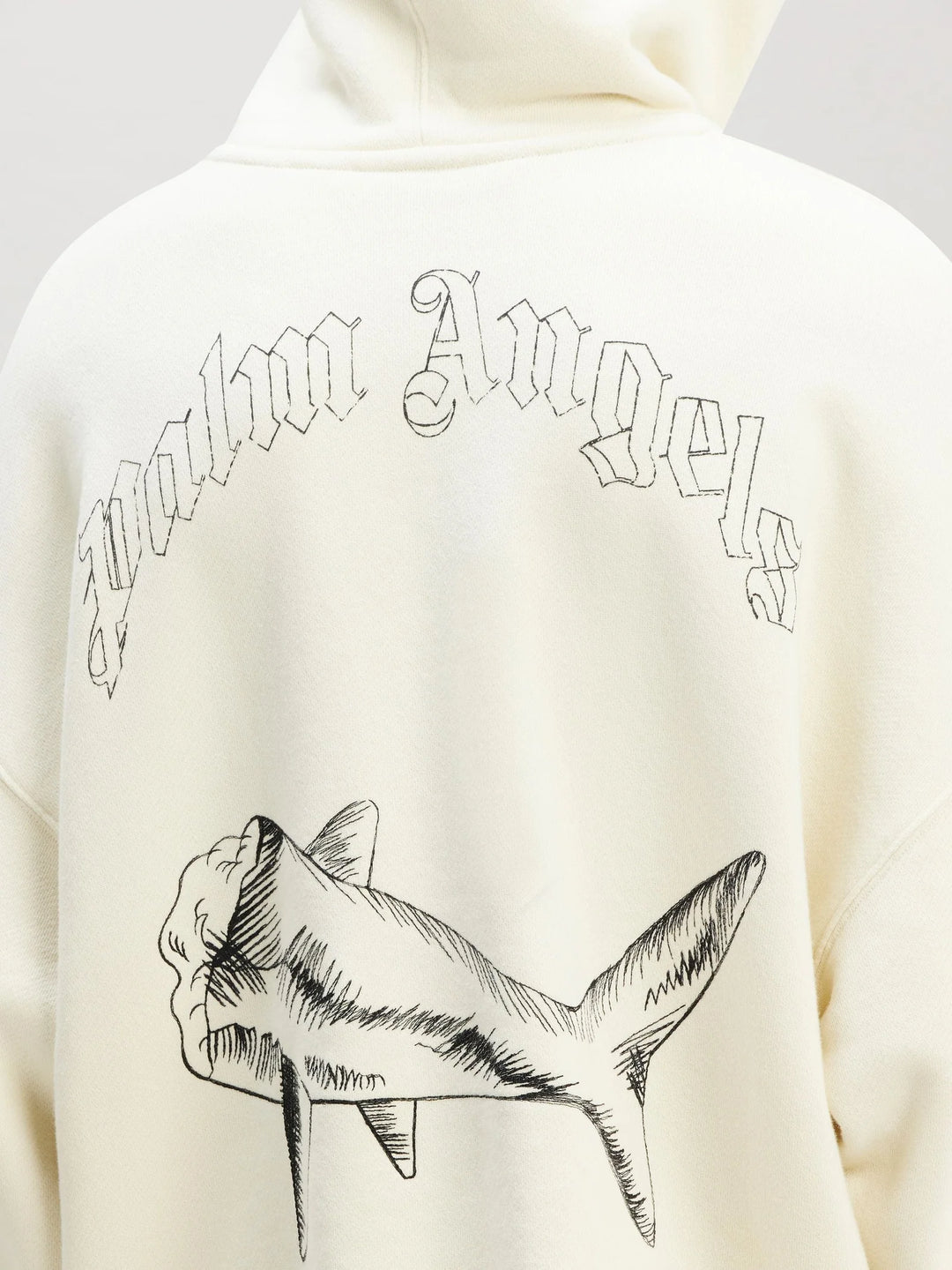 Palm Angels Hai Hoodie Oversize Passform Hochwertiger Baumwoll-Fleece Lässiger Streetwear Pullover