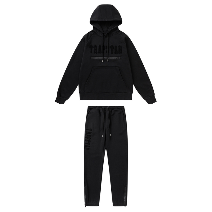Trapstar Decoded 2.0 Kapuzen-Trainingsanzug Dreifach Schwarz – Stilvoller Streetwear Freizeitanzug
