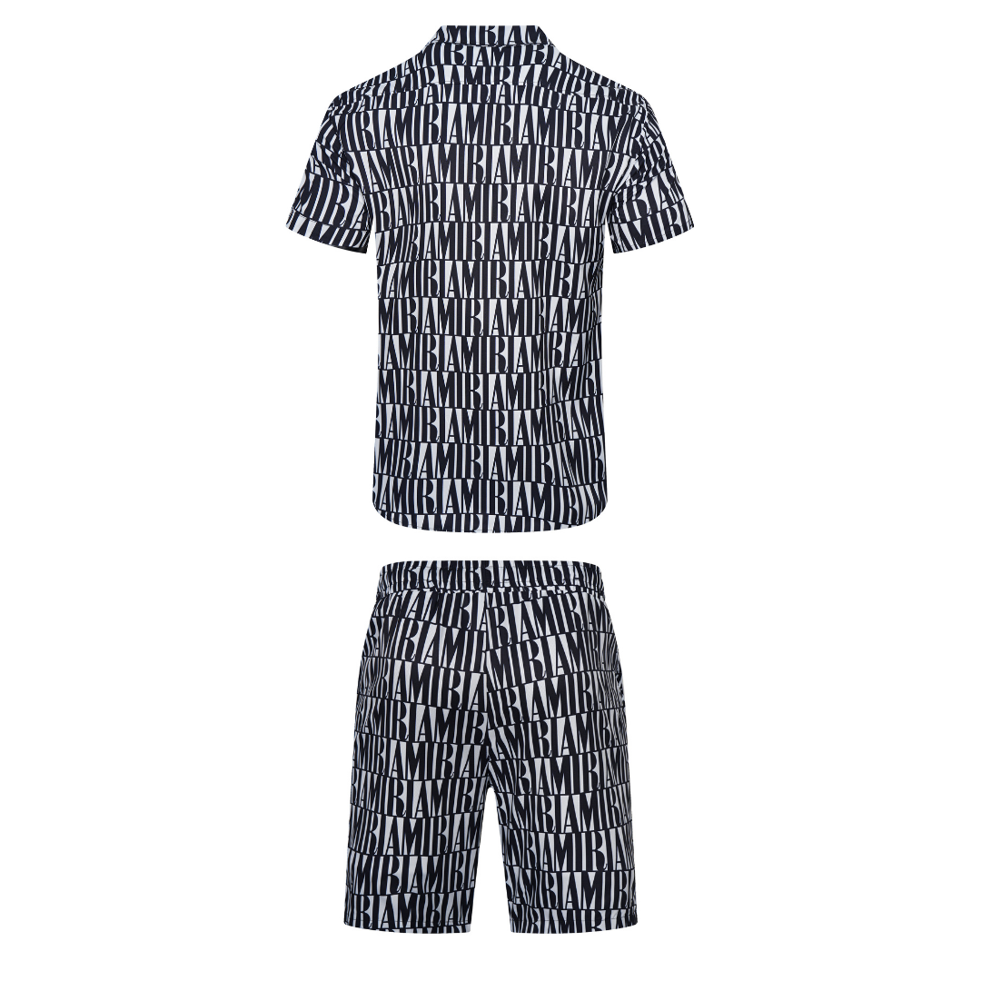 Luxuriöses Amiri Jacquard Kurzset Herren Freizeitanzug Stylisch Bequem Sommer Outfit