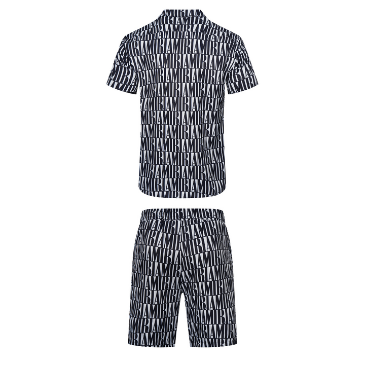 Luxuriöses Amiri Jacquard Kurzset Herren Freizeitanzug Stylisch Bequem Sommer Outfit