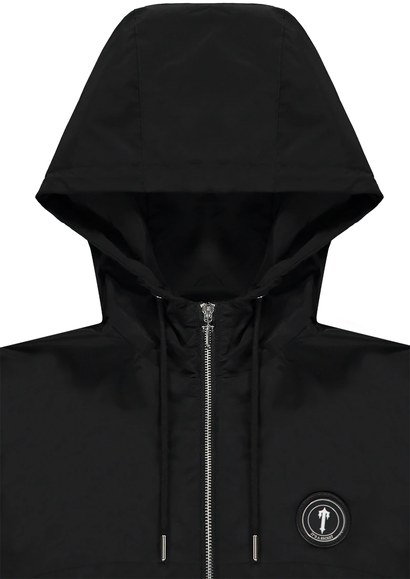 Authentischer Trapstar Irongate Schwarzer T Windbreaker – Stilvoller Urbaner Look