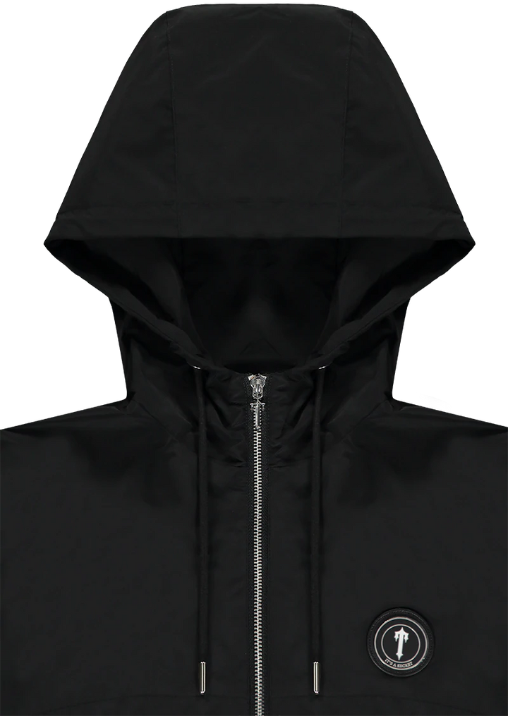 Authentischer Trapstar Irongate Schwarzer T Windbreaker – Stilvoller Urbaner Look