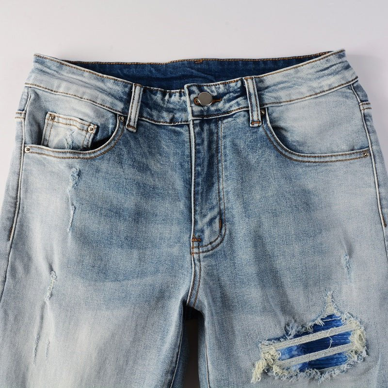 Amiri Blue Gradient Slim Fit Designer Jeans Herren – Luxuriöser Denim Style