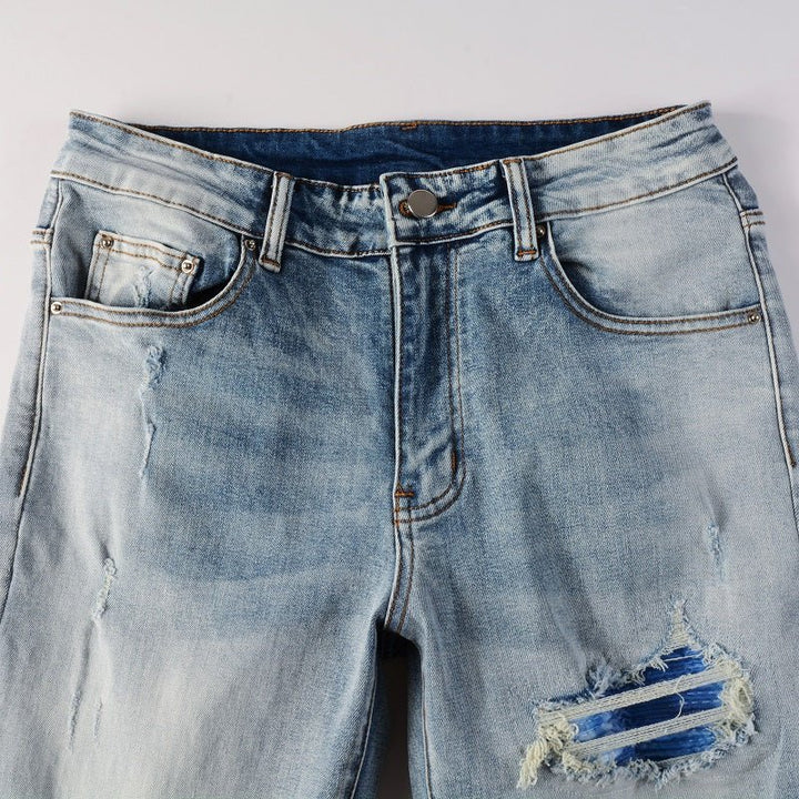 Amiri Blue Gradient Slim Fit Designer Jeans Herren – Luxuriöser Denim Style