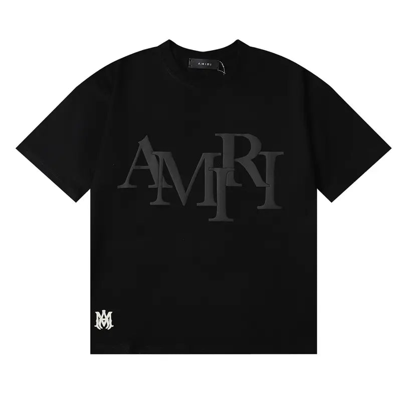 Amiri Staggered Logo T-Shirt: Luxuriöses Baumwoll-Shirt für Herren, Freizeit-Look