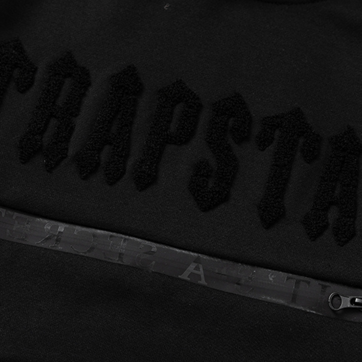 Trapstar Decoded 2.0 Kapuzen-Trainingsanzug Dreifach Schwarz – Stilvoller Streetwear Freizeitanzug