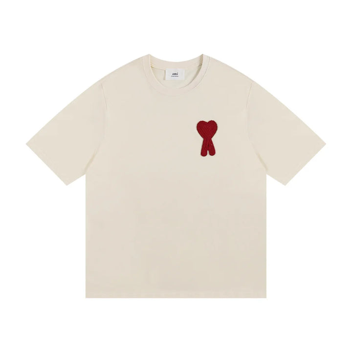AMI Paris Baumwoll T-Shirt Herren: Stilvoll, Bequem, Herzlogo Design, Zeitlos Elegant