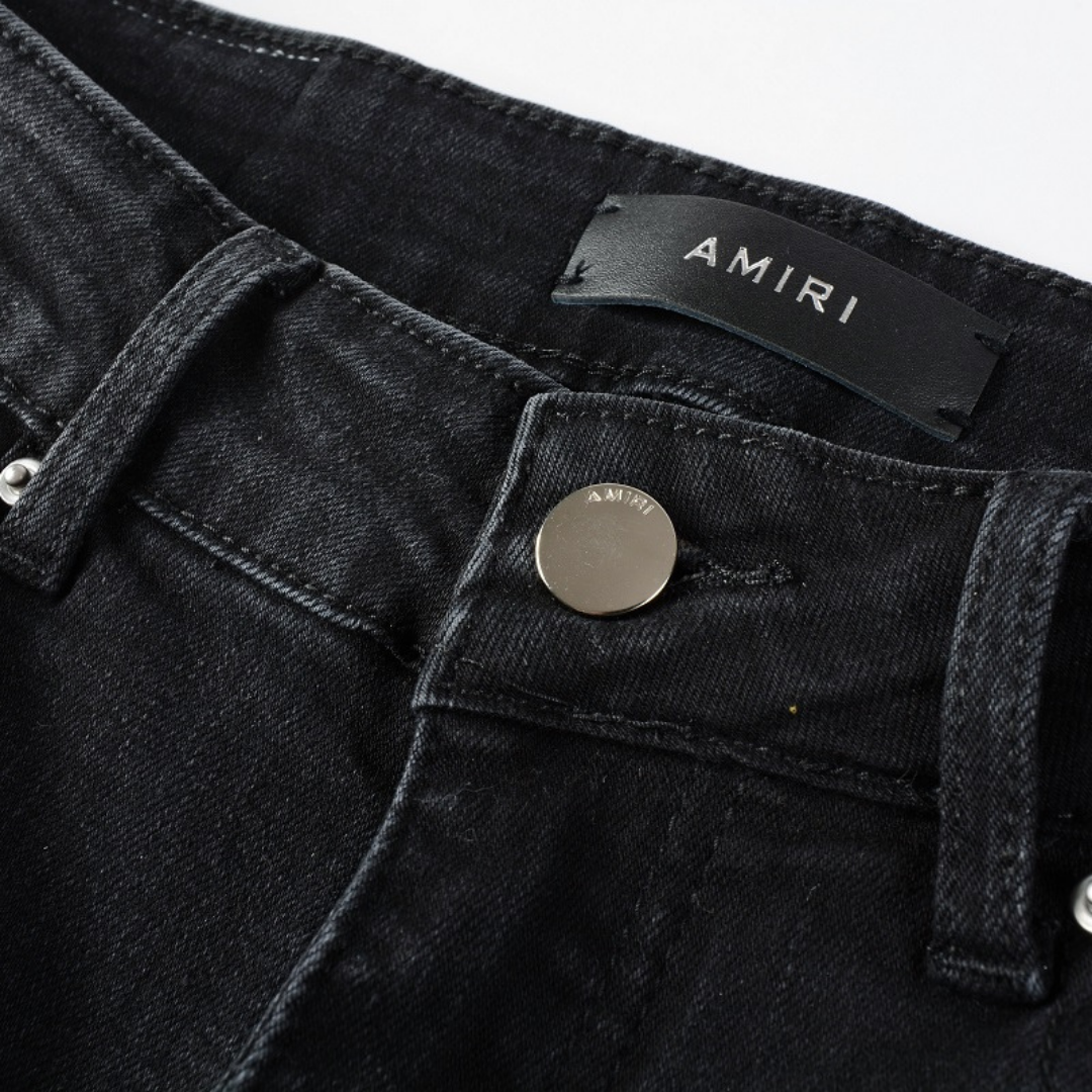 Amiri Schwarze Ripped Jeans: Luxuriöser Streetstyle, Handgefertigt, Perfekte Passform