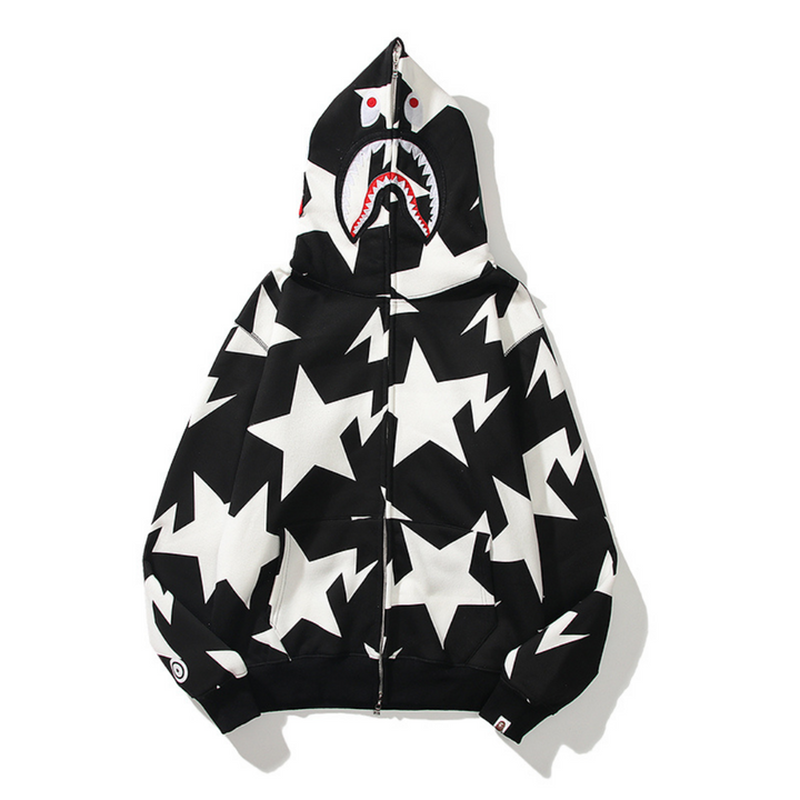 Exklusiver BAPE Streetwear Hoodie – Bequemer Affenkopf-Print Kapuzenpullover für Herren